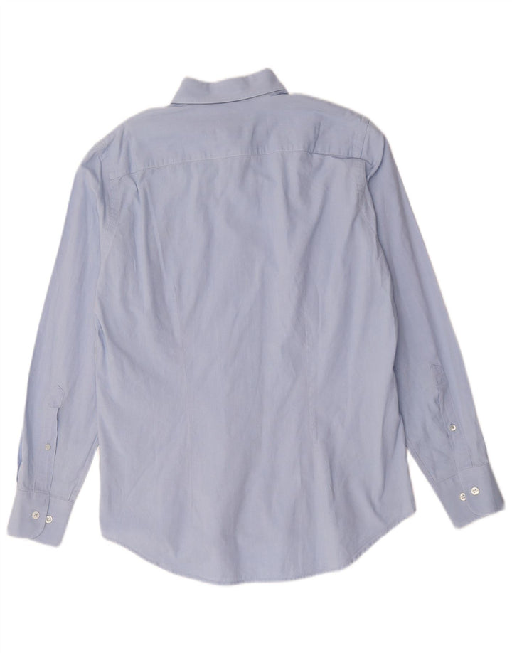 FRED PERRY Camisa masculina slim fit de algodão azul médio