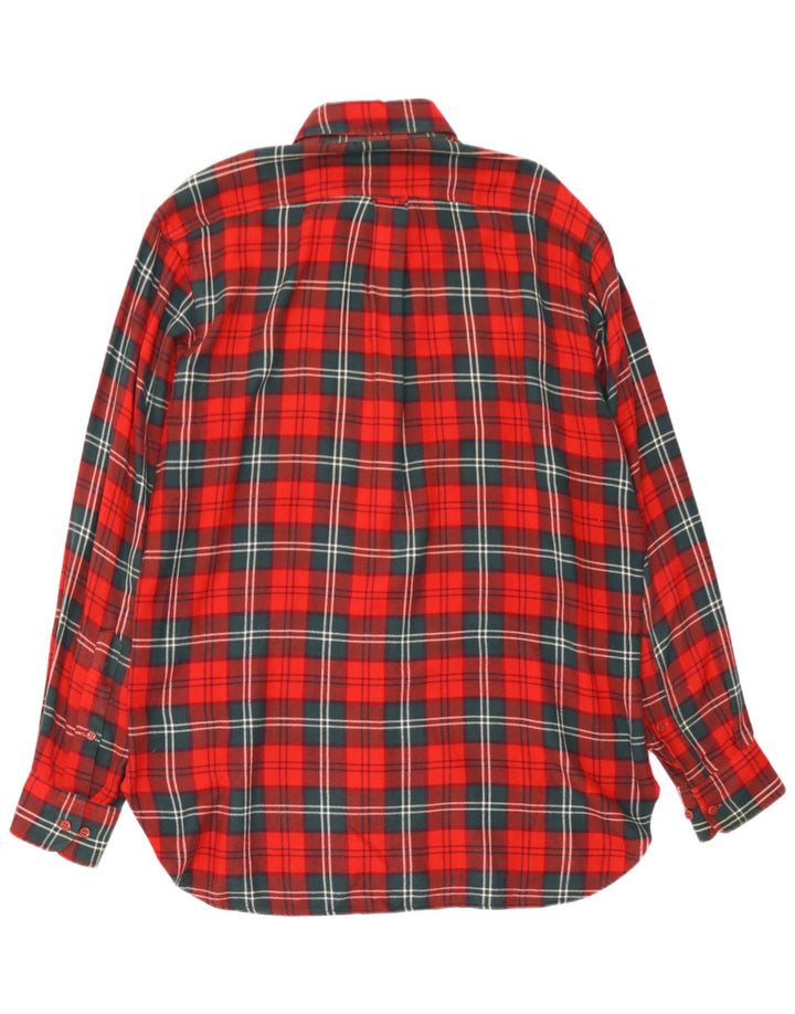 Camisa masculina de flanela Les Copains tamanho 43 17 XL xadrez vermelho
