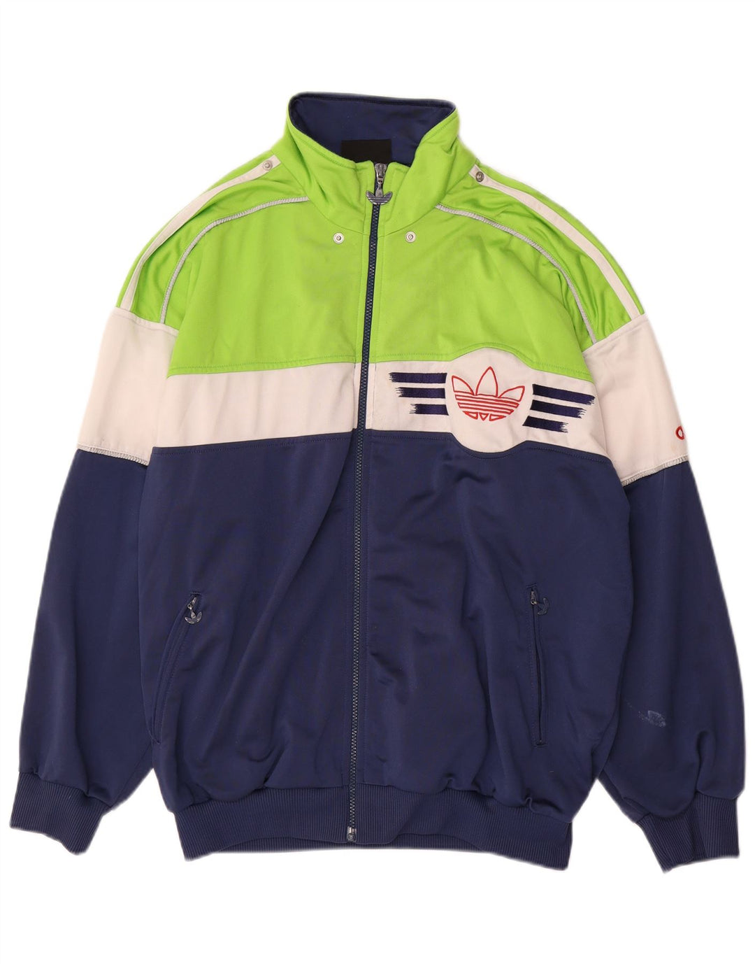 ADIDAS Mens Tracksuit Top Jacket UK 42/44 Grande Azul Marinho Colourblock