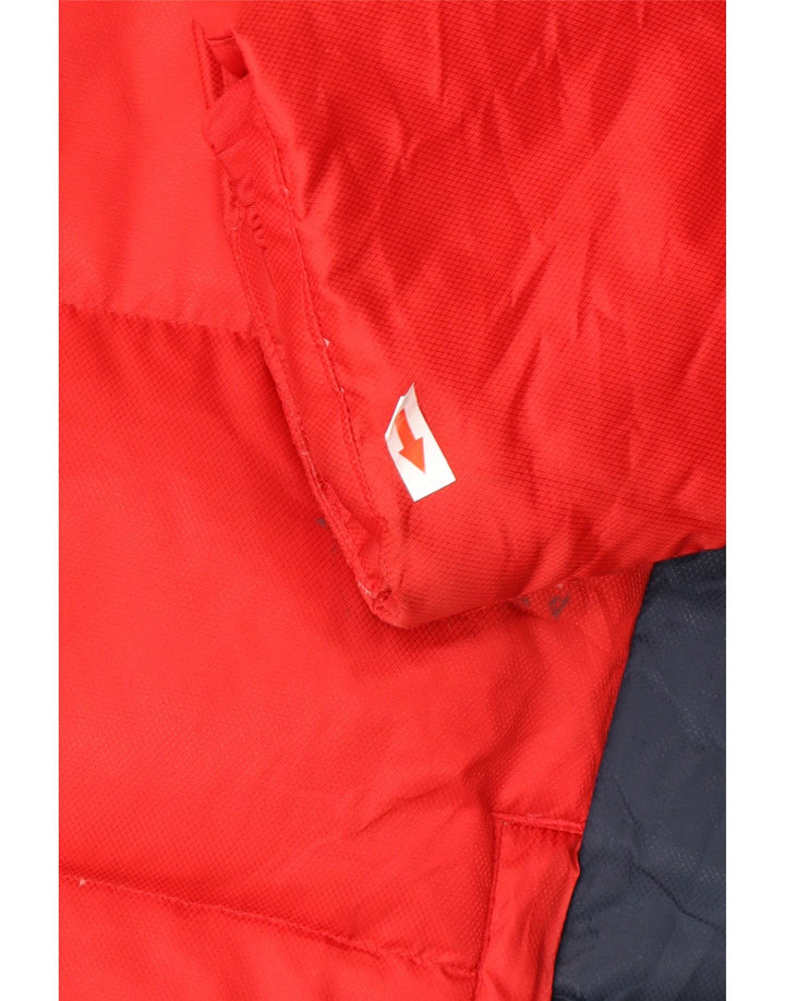 Jaqueta acolchoada masculina Adidas UK 38 poliéster colorblock vermelho médio