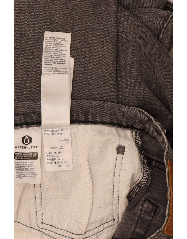 Calça jeans masculina Levi's 512 Slim Tapered W34 L32 cinza algodão