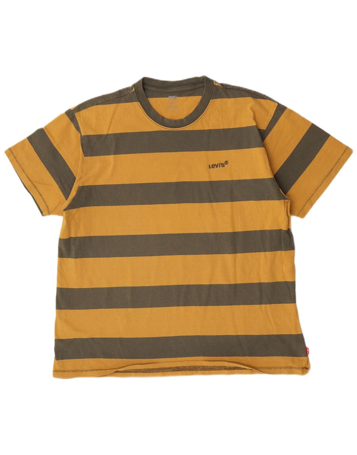 Camiseta masculina Levi's grande listrada amarela