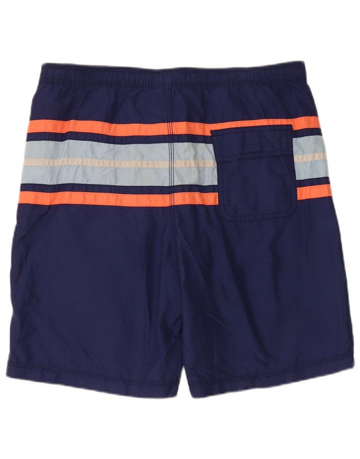 Shorts de natação masculino IZOD pequeno poliéster listrado azul marinho