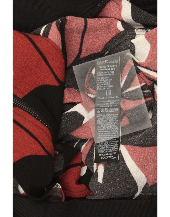 Jaqueta bomber feminina Marks & Spencer Reino Unido 12 poliéster floral preto médio