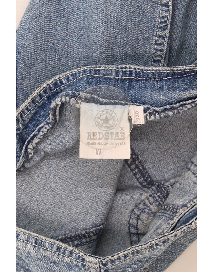 Mini saia jeans feminina vintage W27 algodão azul pequeno