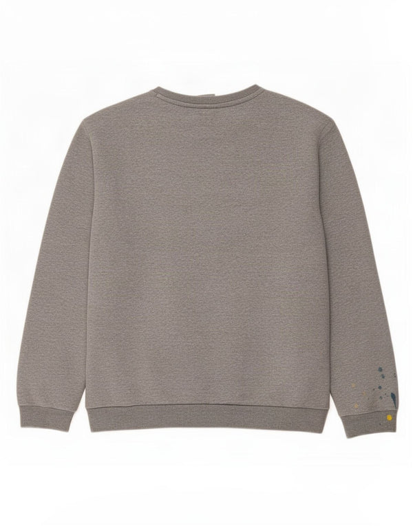 Puma moletom masculino jumper grande algodão manchado cinza