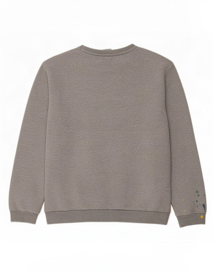 Puma moletom masculino jumper grande algodão manchado cinza