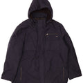 Jaqueta corta-vento masculina Calvin Klein com capuz Reino Unido 42 XL azul marinho poliéster