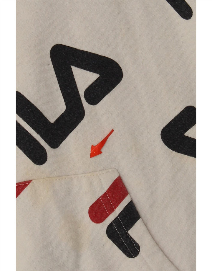 FILA Suéter gráfico feminino com capuz 15-16 anos 2XL algodão branco