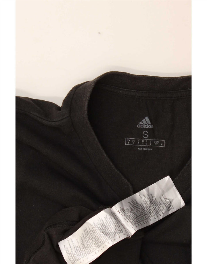 Adidas Mens Camiseta Top Pequeno Algodão Preto