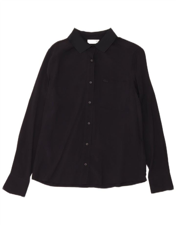 Camisa feminina Lacoste tamanho 36 pequena viscose preta