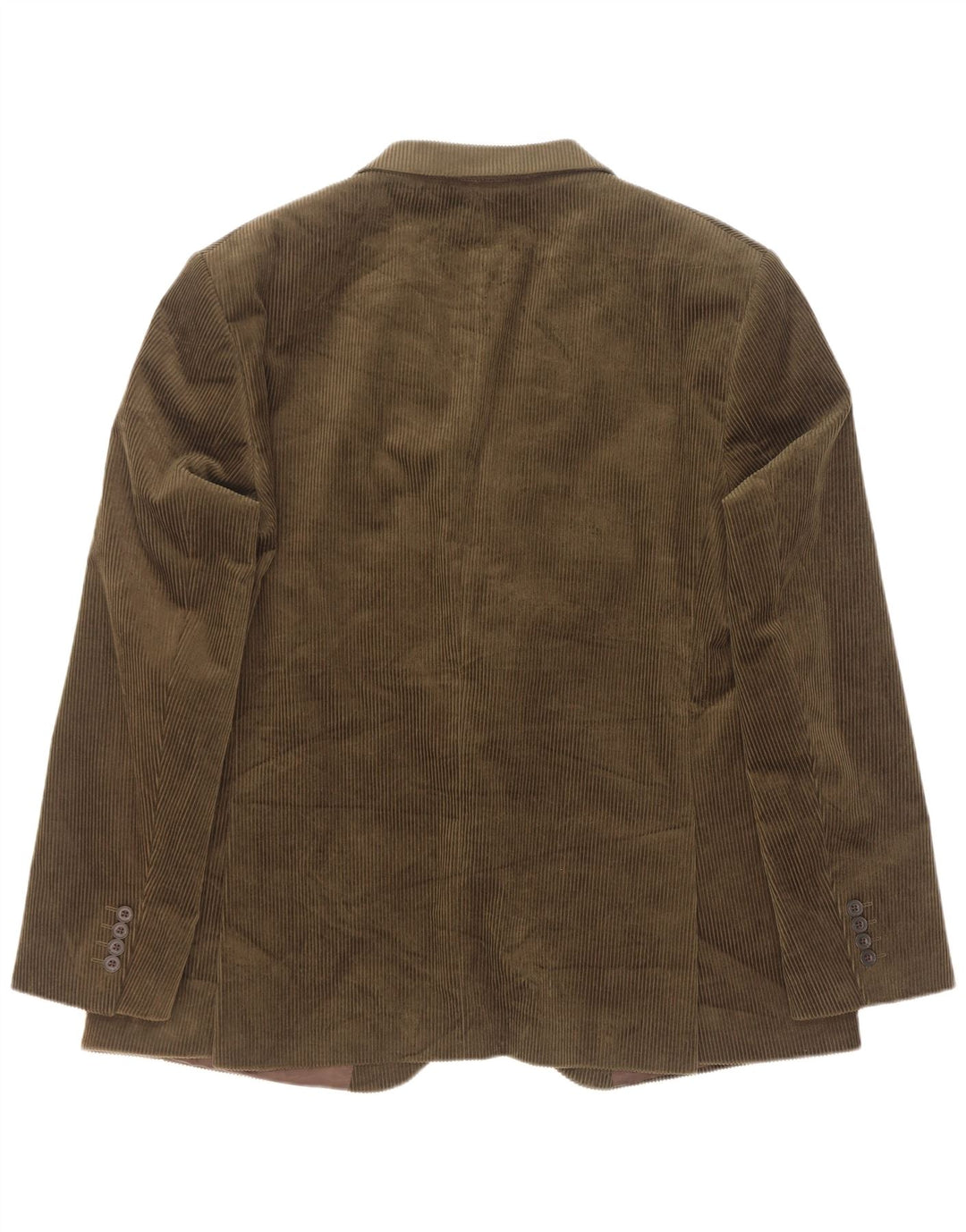 Jaqueta blazer masculina de veludo cotelê Marks & Spencer com 2 botões Reino Unido 40 grande cáqui