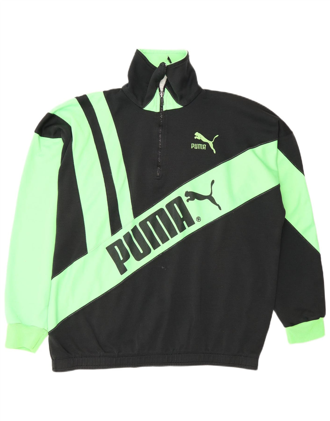 Moletom masculino Puma Graphic Zip Neck Jumper médio preto colorblock