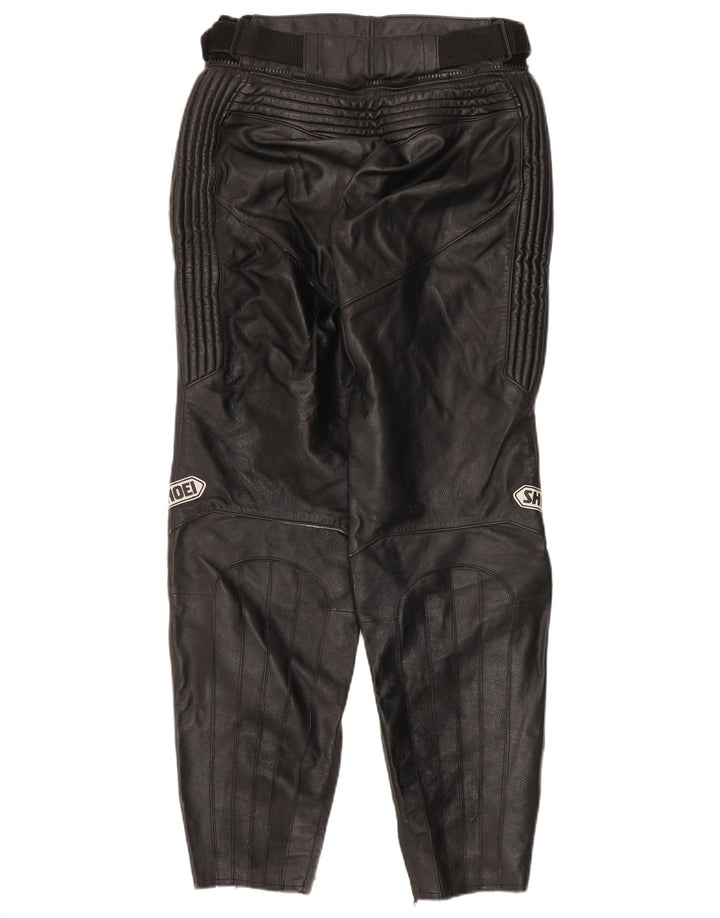 Calça feminina de couro para motociclista Shoei EU 42 médio W28 L21 couro preto
