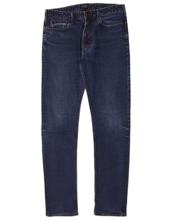 Armani Mens Slim Jeans W32 L32 Azul Marinho Algodão