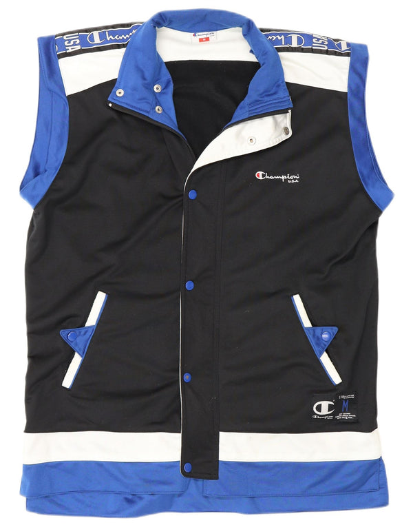 Jaqueta Champion Mens USA Graphic Treino Top Médio Preto Colorblock