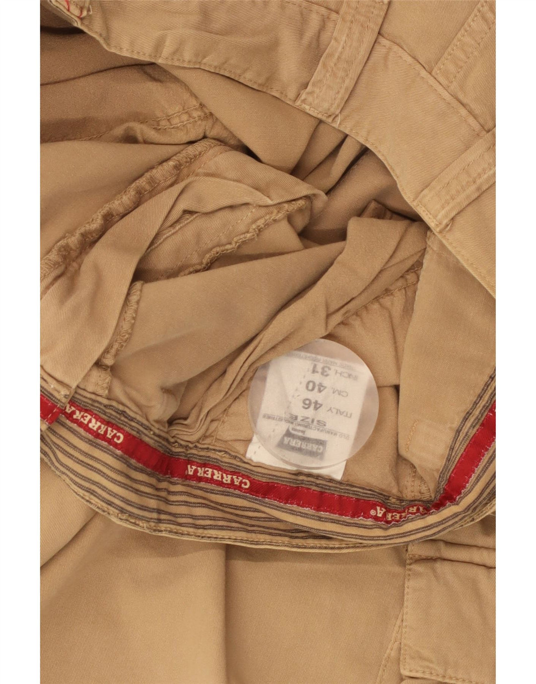 Carrera Mens Cargo Shorts W31 Algodão Bege Médio
