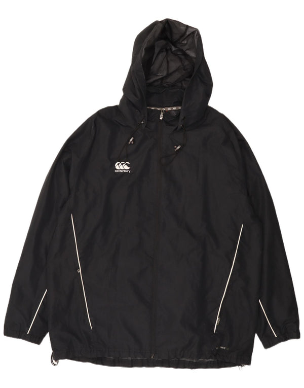 Jaqueta de chuva com capuz masculina Canterbury UK 46 3XL poliéster preto