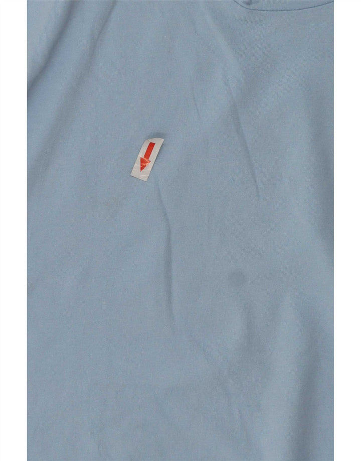 Adidas Mens Camiseta Top Pequeno Algodão Azul