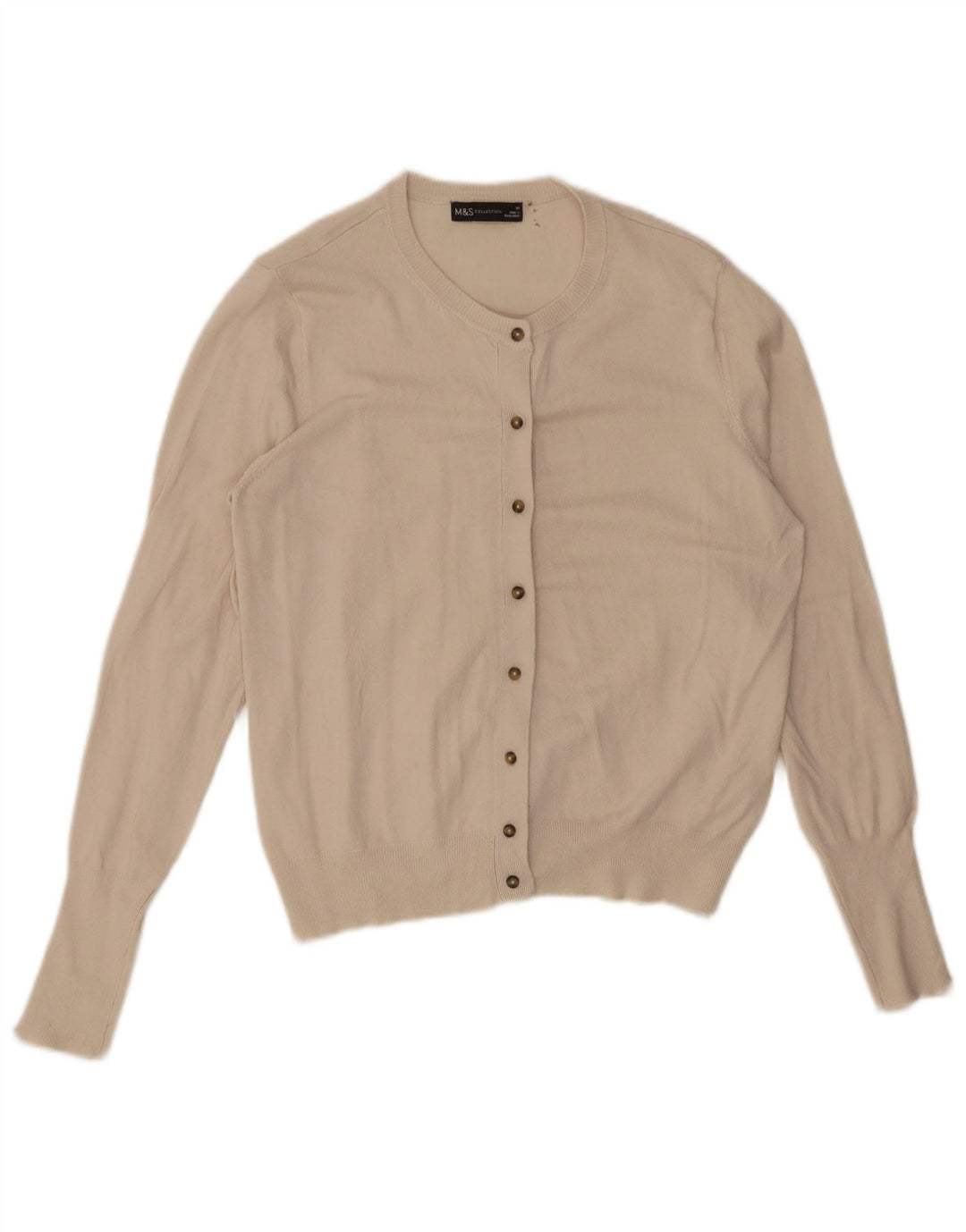 Suéter cardigã feminino Marks & Spencer UK 14 médio off white viscose