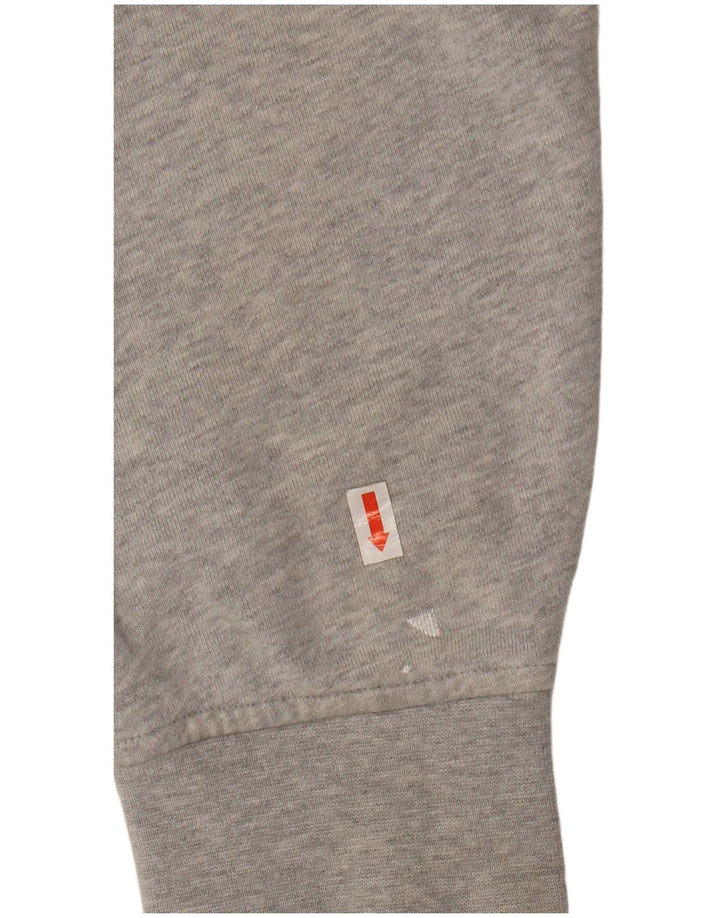 Suéter masculino com capuz e zíper LACOSTE tamanho 5 grande algodão manchado cinza