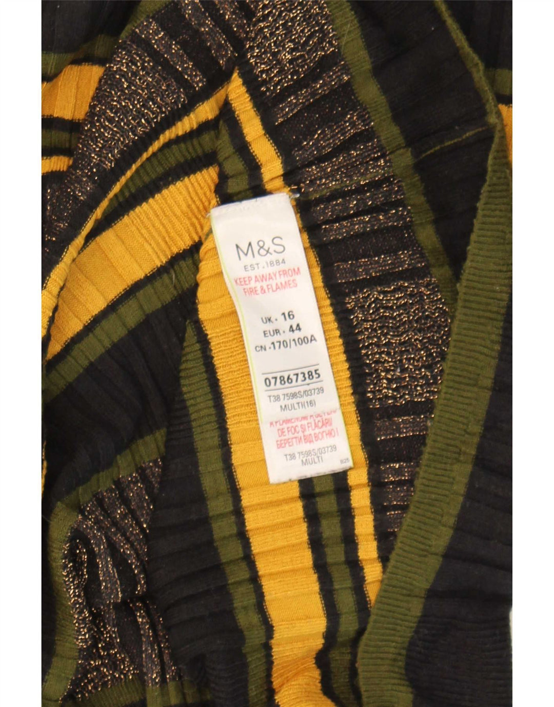 Suéter feminino Marks & Spencer com gola canoa Reino Unido 16 grande multicolorido
