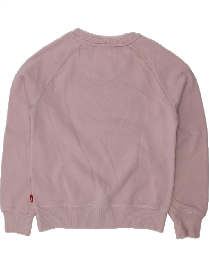 LEVI'S Girls Graphic Sweatshirt Jumper 9-10 Years Pink Cotton Vintage Levi's and Second-Hand Levi's from Messina Hembry 
