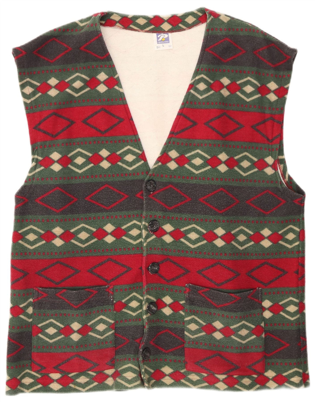 Colete masculino vintage grande algodão geométrico multicolorido