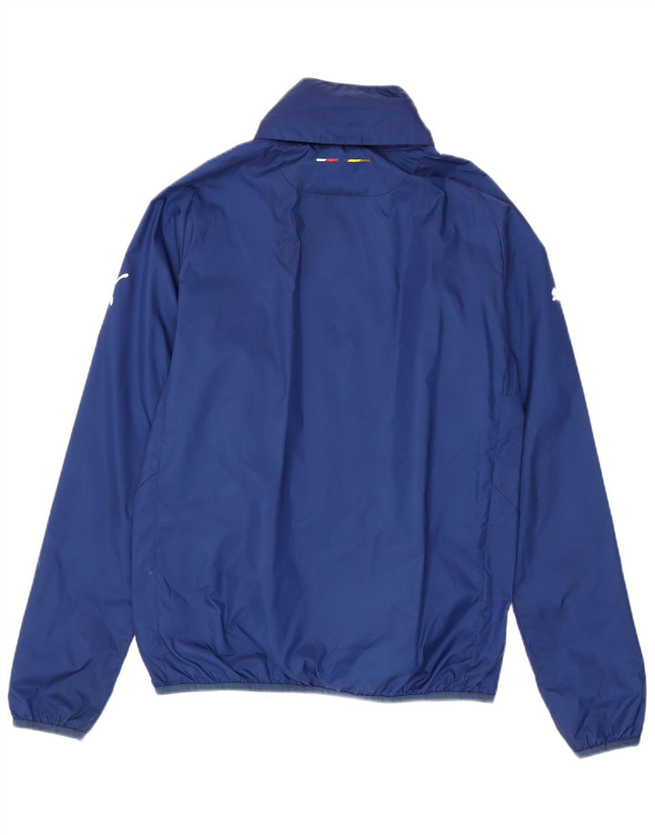 Jaqueta de chuva masculina Puma Arsenal com capuz Reino Unido 38 Nylon azul médio