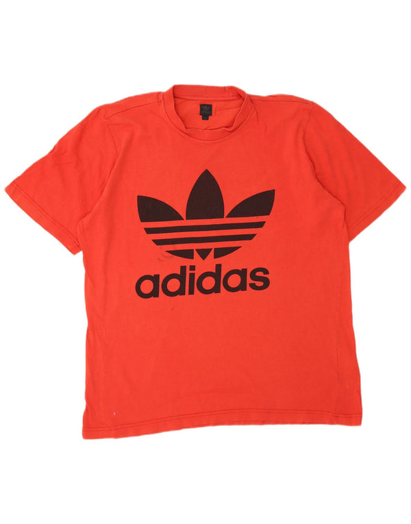 Adidas Mens Graphic T-Shirt Top Grande Algodão Vermelho