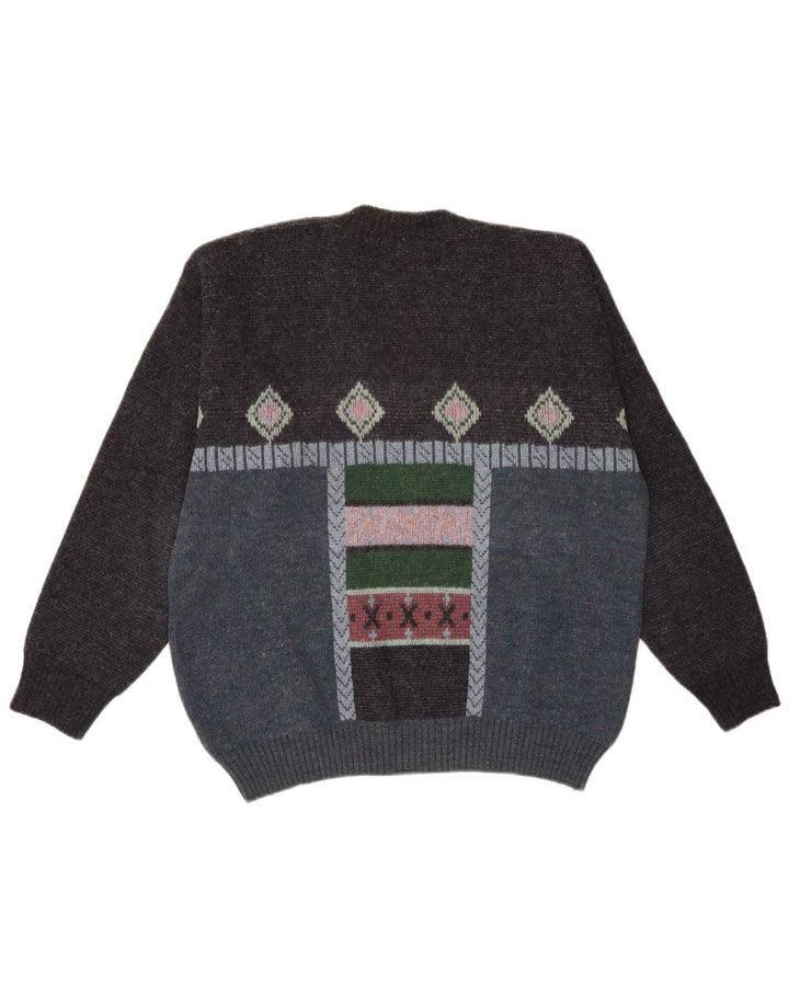 Suéter masculino South Coast com decote em V grande geométrico multicolorido