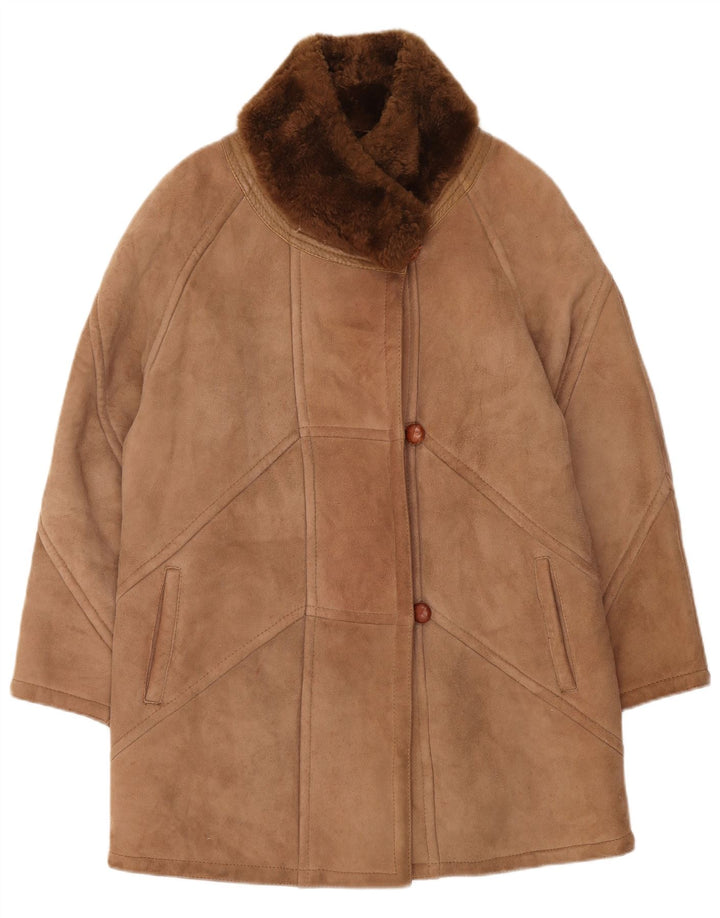 SMALBY Casaco feminino oversized shearling UK 18 XL marrom