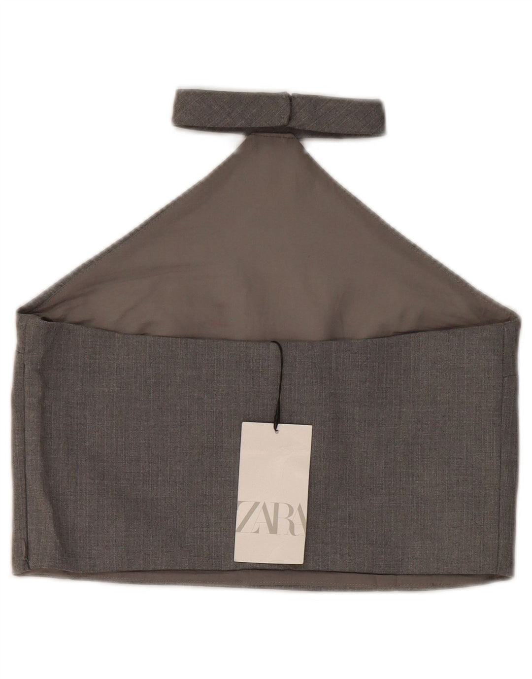 Zara Womens Crop Halter Top UK 8 Pequeno Poliéster Cinza