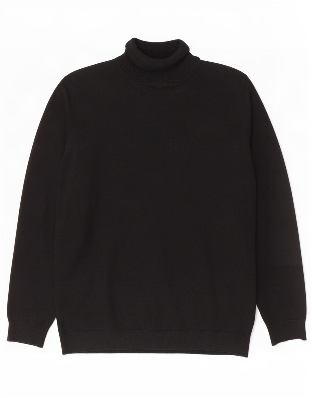 Suéter masculino Marks & Spencer com gola redonda, grande algodão preto