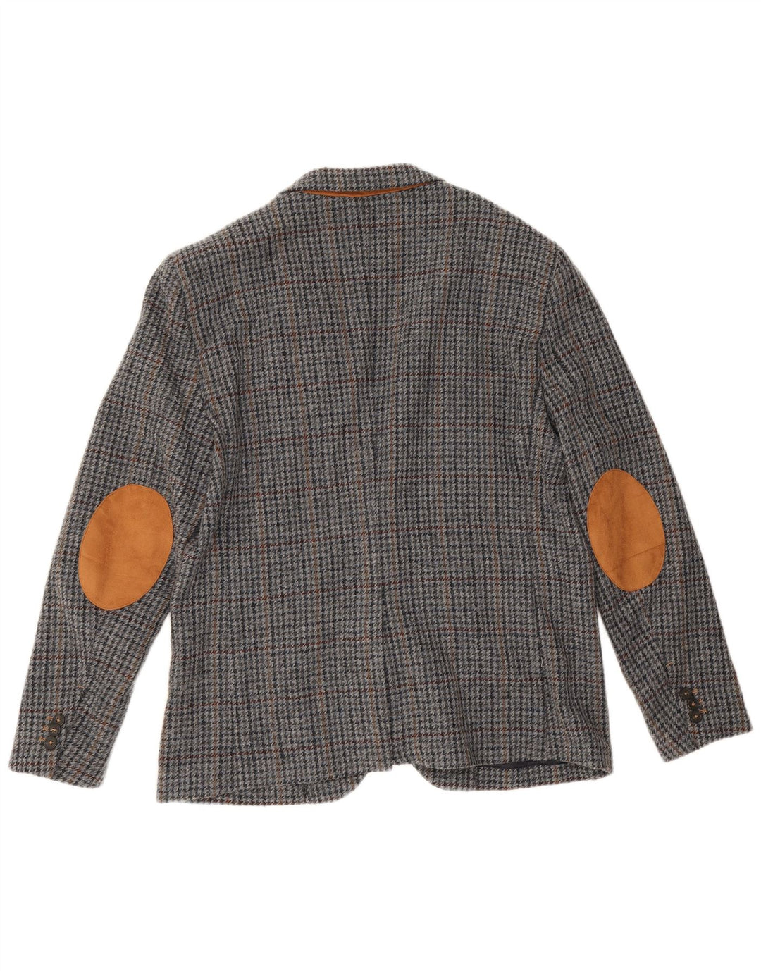 Jaqueta blazer masculina Zara com 2 botões EU 56 XL cinza houndstooth poliéster