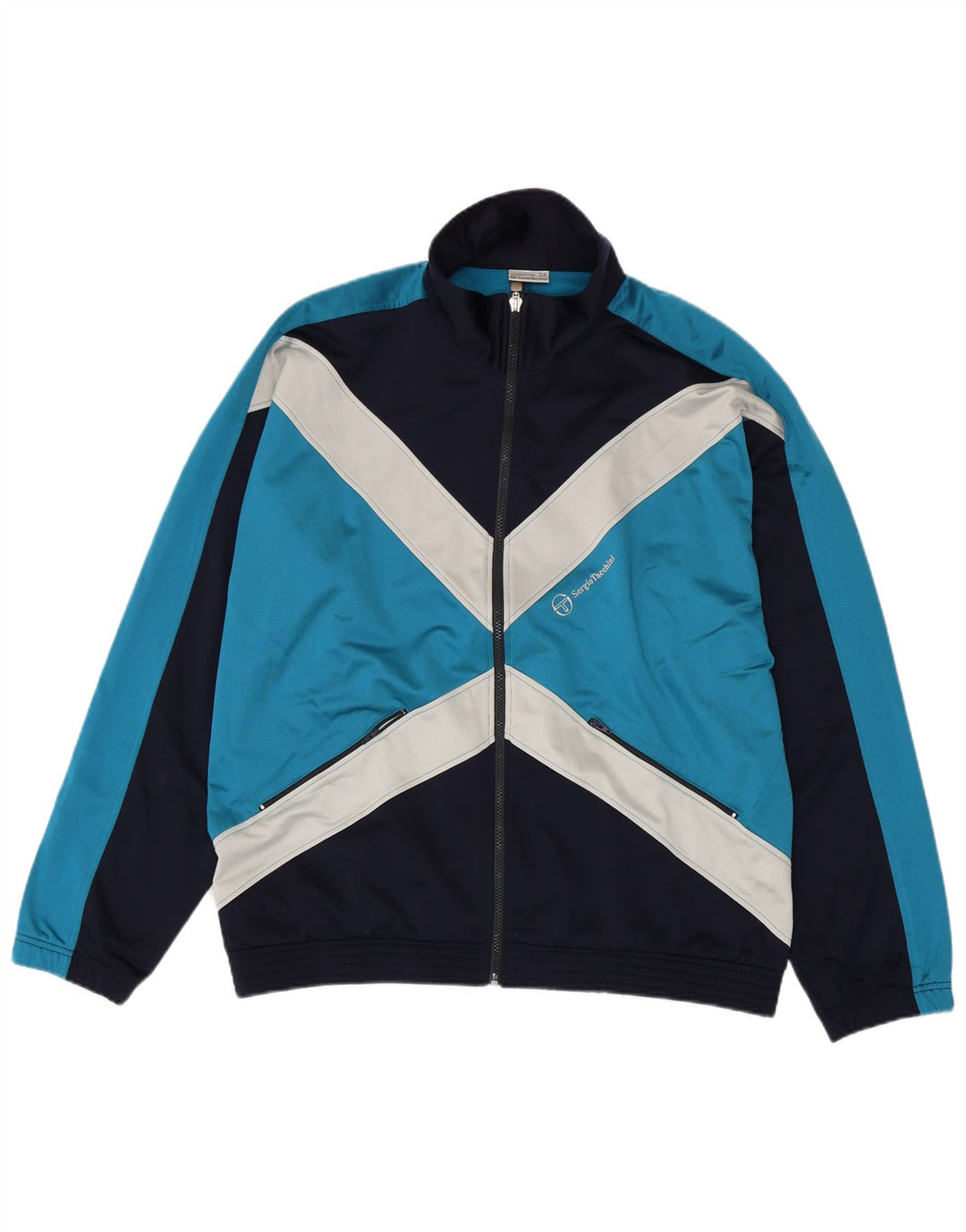 Sergio Tacchini Masculino Full Tracksuit IT 54 XL Azul Marinho Colourblock