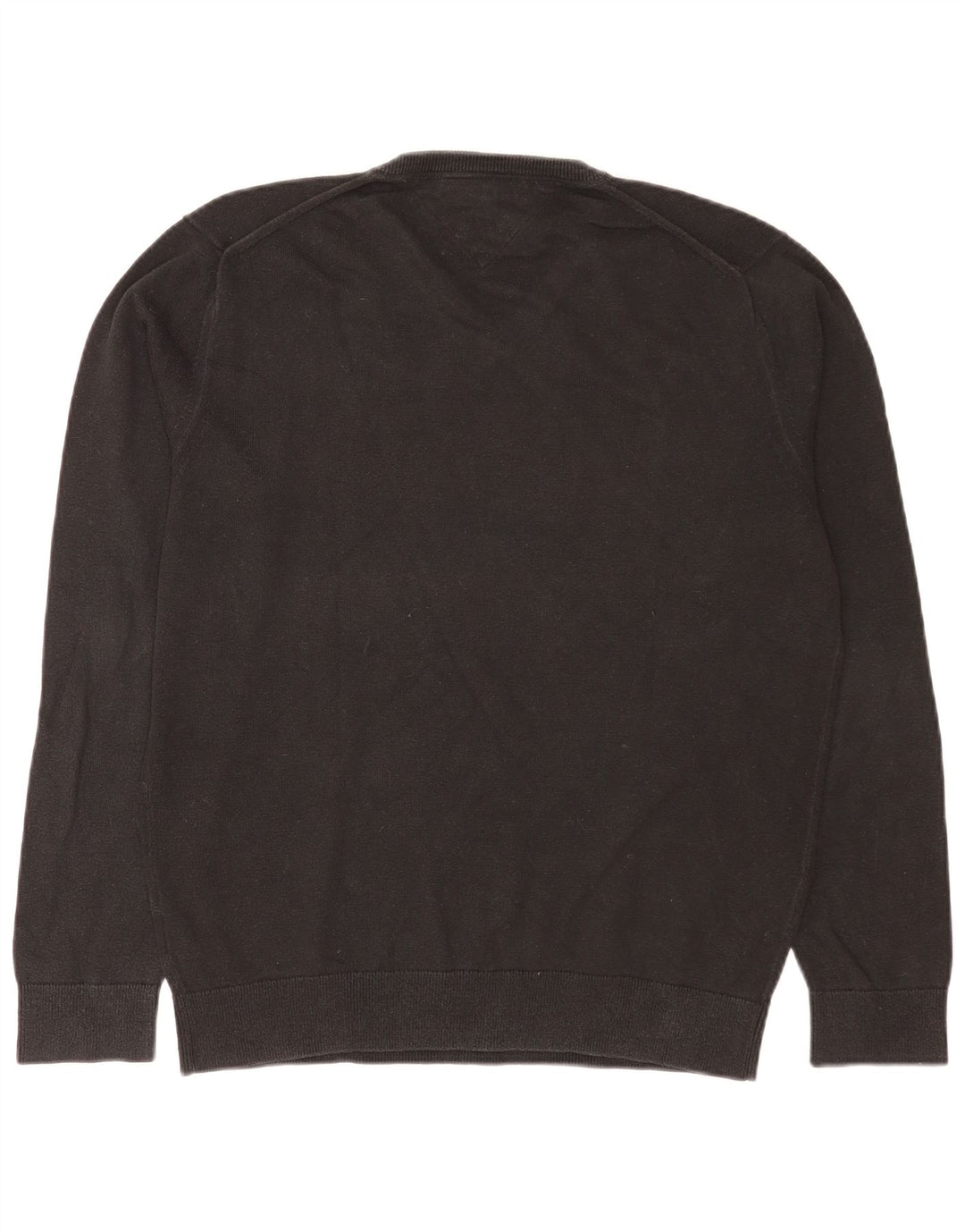 Suéter masculino Tommy Hilfiger com decote em V grande algodão preto