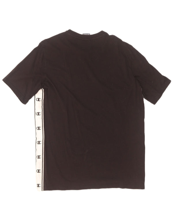 Camiseta masculina estampada Champion grande algodão colorido preto