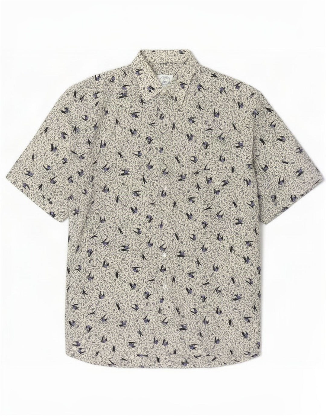 Camisa masculina com padrão abstrato Carrel bege médio