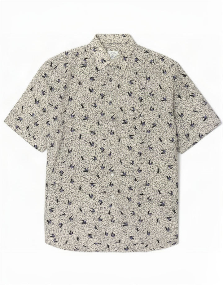 Camisa masculina com padrão abstrato Carrel bege médio