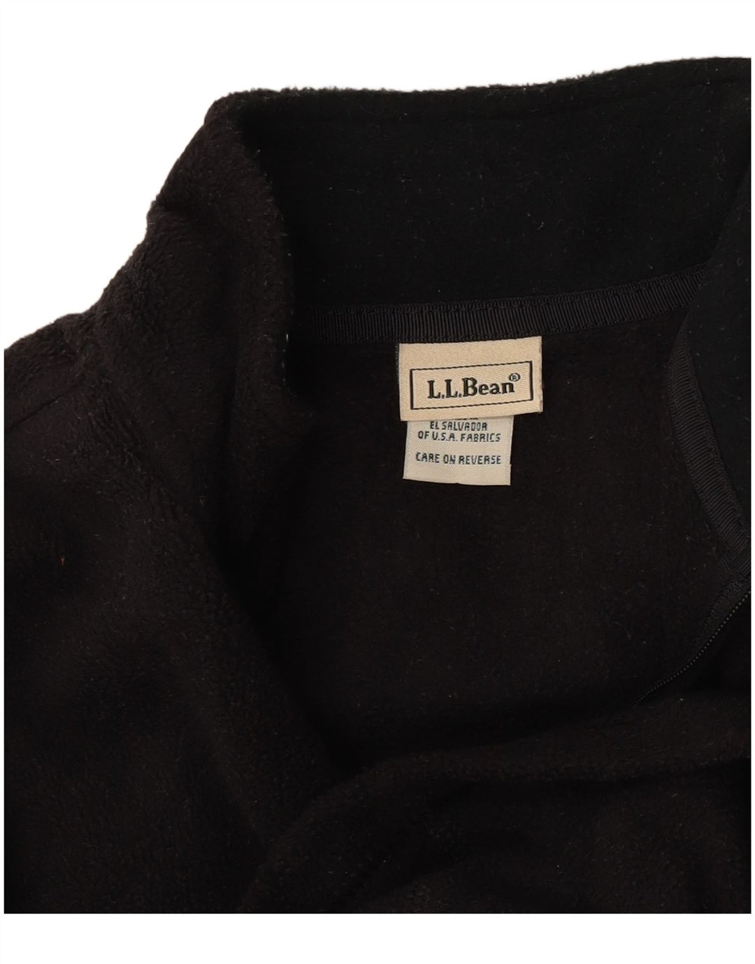 L.L.Bean Suéter feminino de lã com zíper e gola UK 10 pequeno poliéster preto