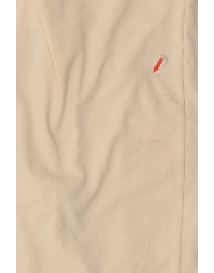 Vestido feminino Zara com bainha sem mangas UK 12 médio off white poliéster