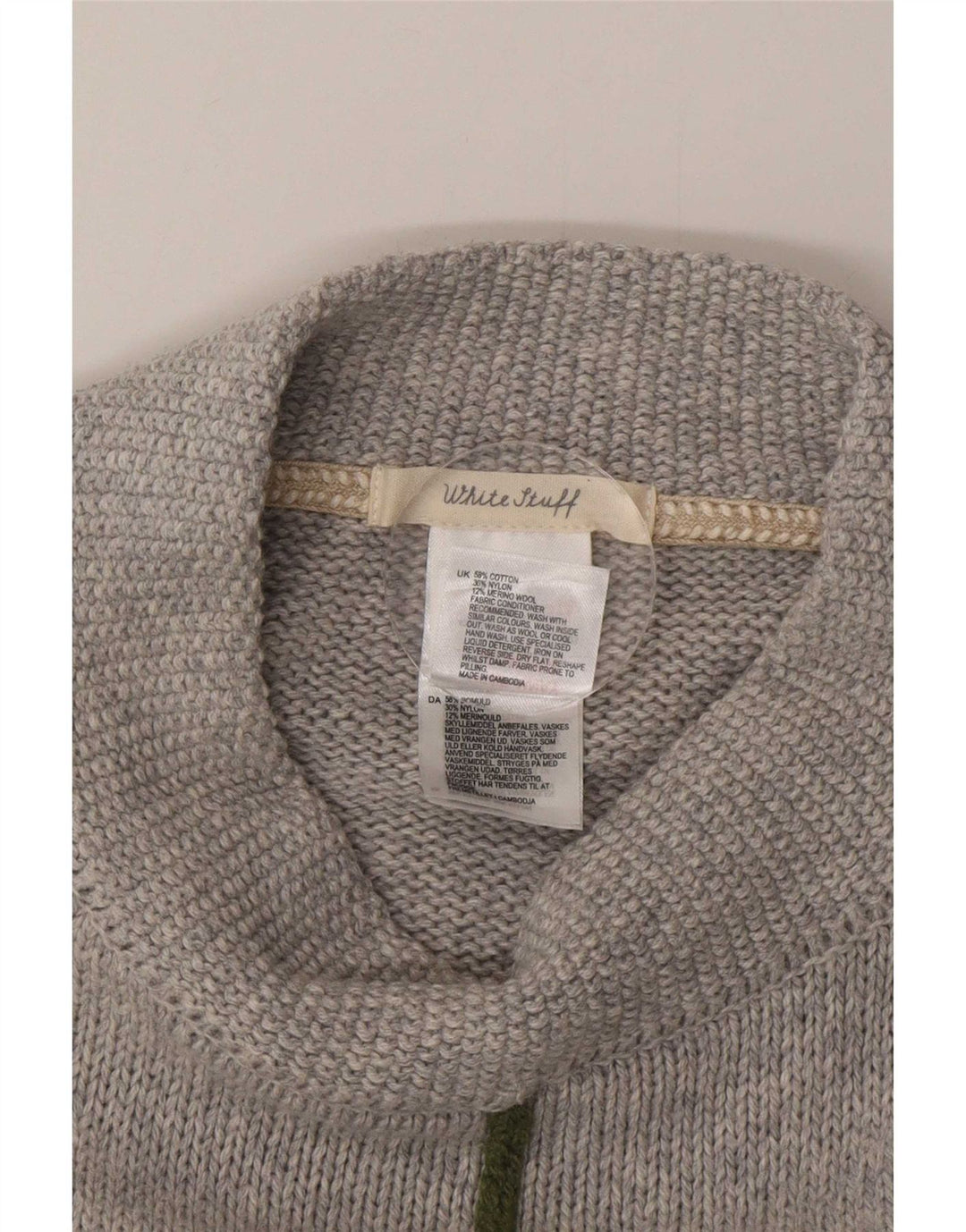 White Stuff Poncho Jumper feminino tamanho único algodão cinza