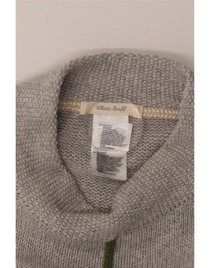 White Stuff Poncho Jumper feminino tamanho único algodão cinza