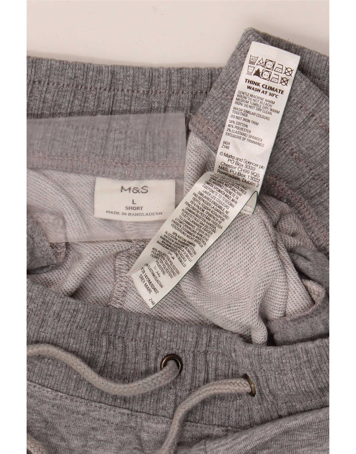 Calça de treino masculina Marks & Spencer grande algodão manchado cinza