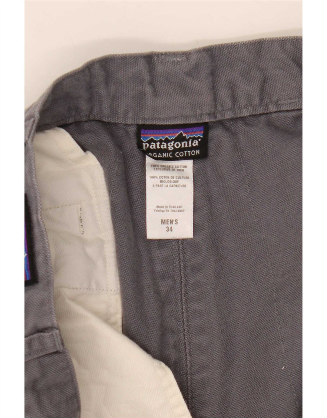 Shorts Chino Masculino Patagonia W34 Grande Algodão Cinza