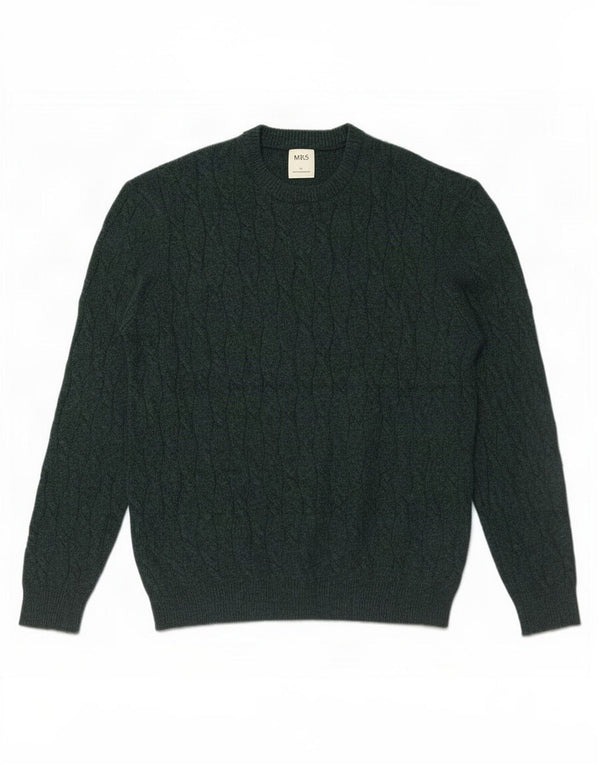 Suéter masculino Marks & Spencer com gola redonda, grande poliamida verde