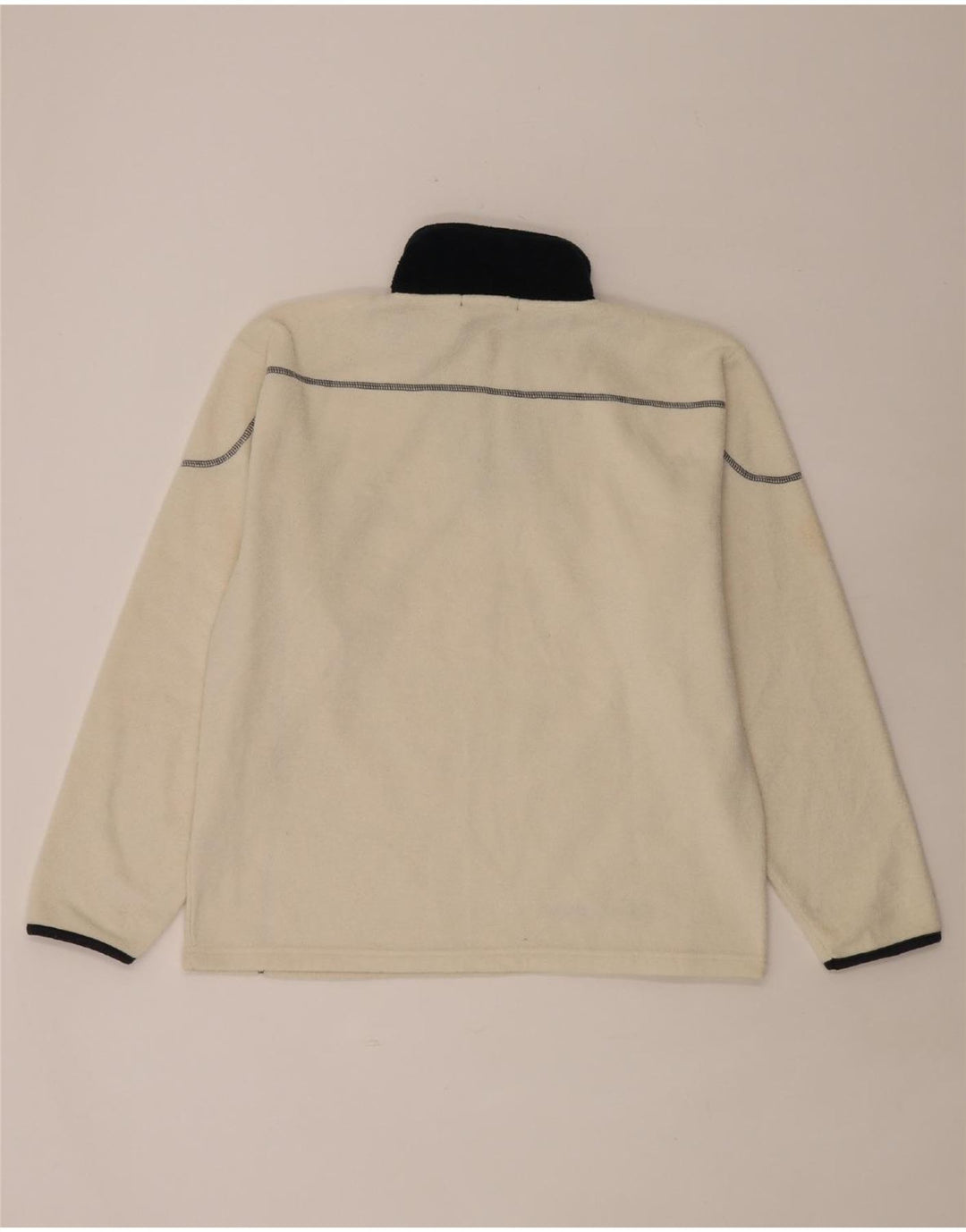 Iceberg Masculino Zip Neck Fleece Jumper XL Branco Colourblock Poliéster