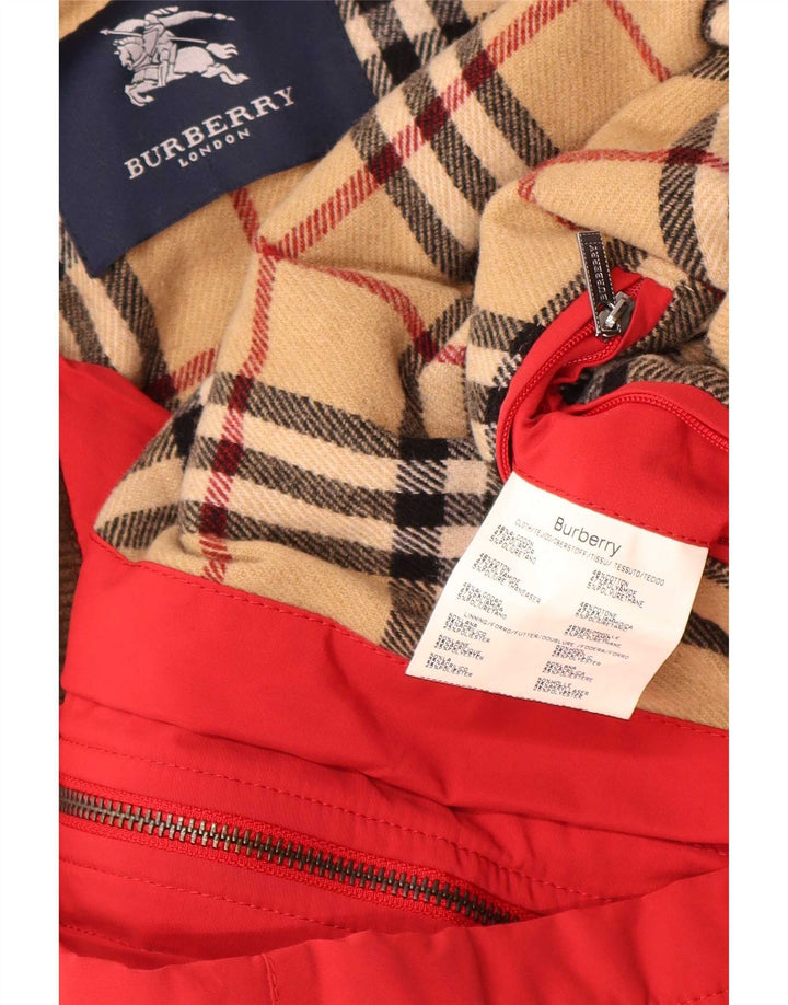 Jaqueta de chuva masculina Burberry UK 42 XL algodão vermelho