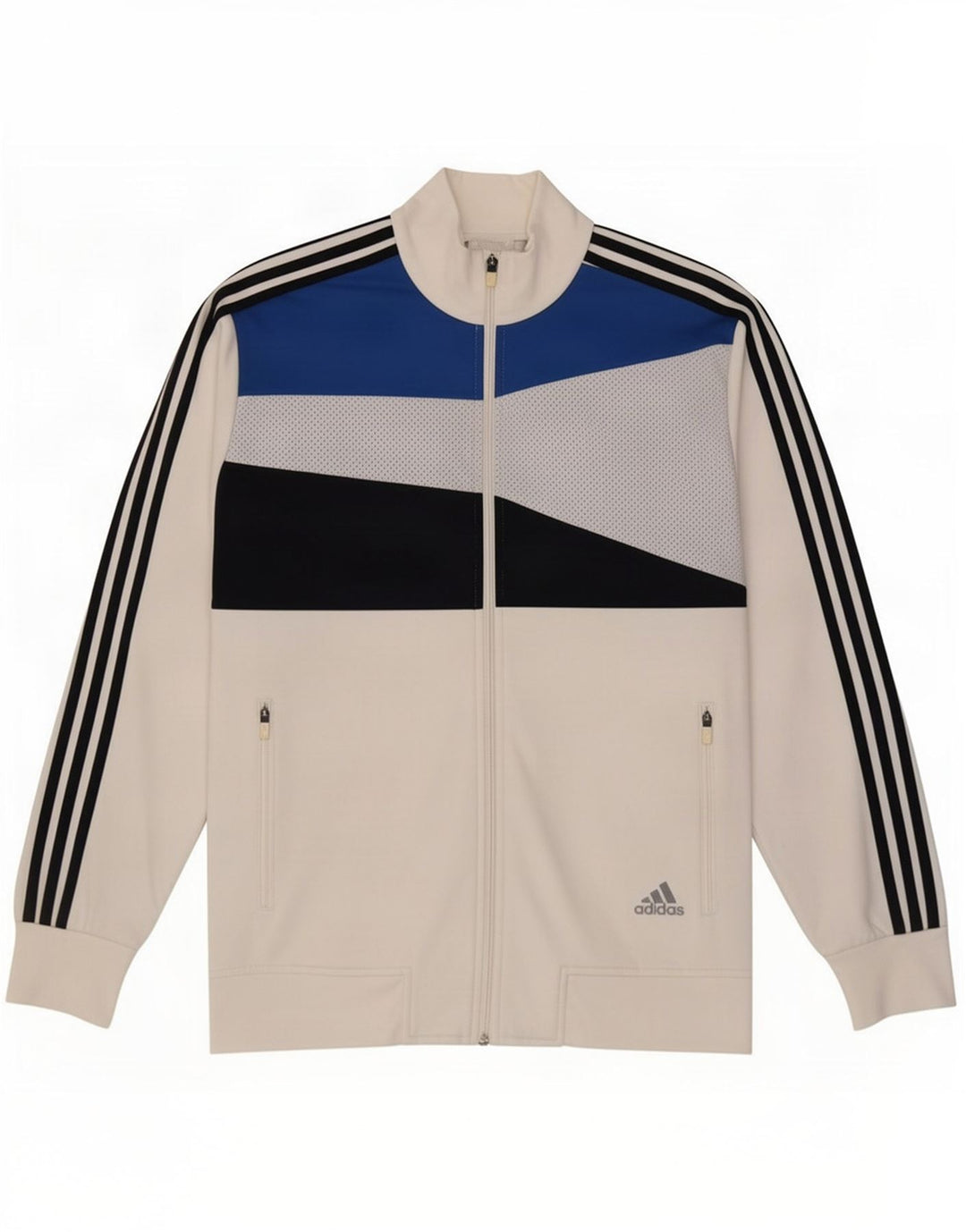 Adidas Mens Tracksuit Top Jacket UK 38/40 Medium White Colourblock